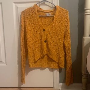 mustard color sweater/cardigan